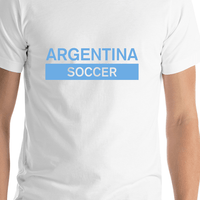 Thumbnail for Argentina Soccer T-Shirt - White - Shirt Close-Up View