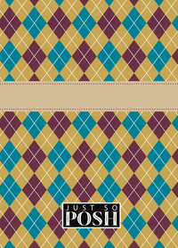 Thumbnail for Personalized Argyle Journal - Teal and Purple - Circle Ribbon Nameplate - Back View