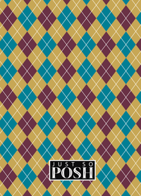 Thumbnail for Personalized Argyle Journal - Teal and Purple - Decorative Rectangle Nameplate - Back View