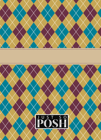 Thumbnail for Personalized Argyle Journal - Teal and Purple - Ribbon Nameplate - Back View