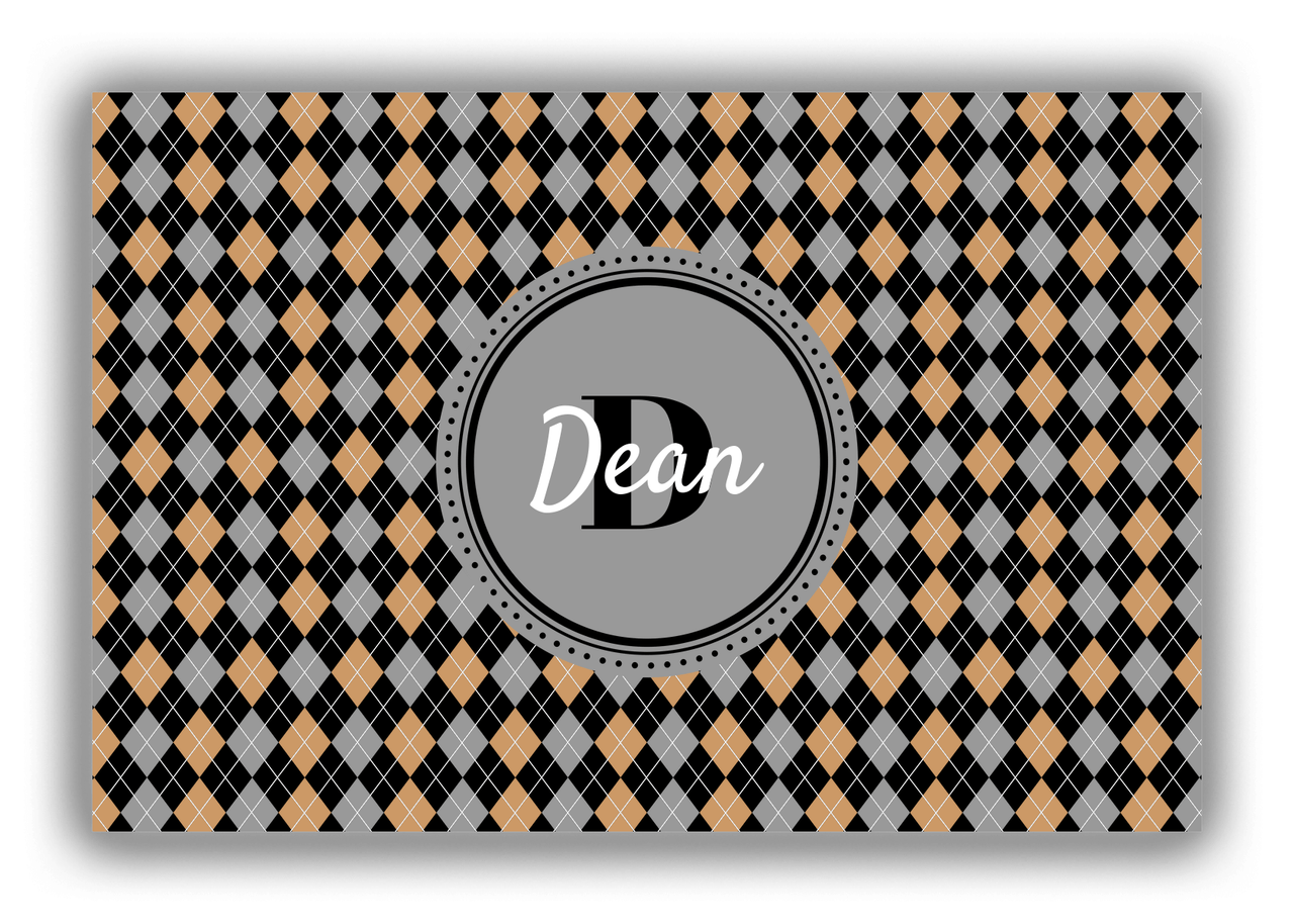Personalized Argyle Canvas Wrap & Photo Print - Circle Nameplate - Front View
