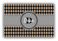 Thumbnail for Personalized Argyle Canvas Wrap & Photo Print - Circle Ribbon Nameplate - Front View