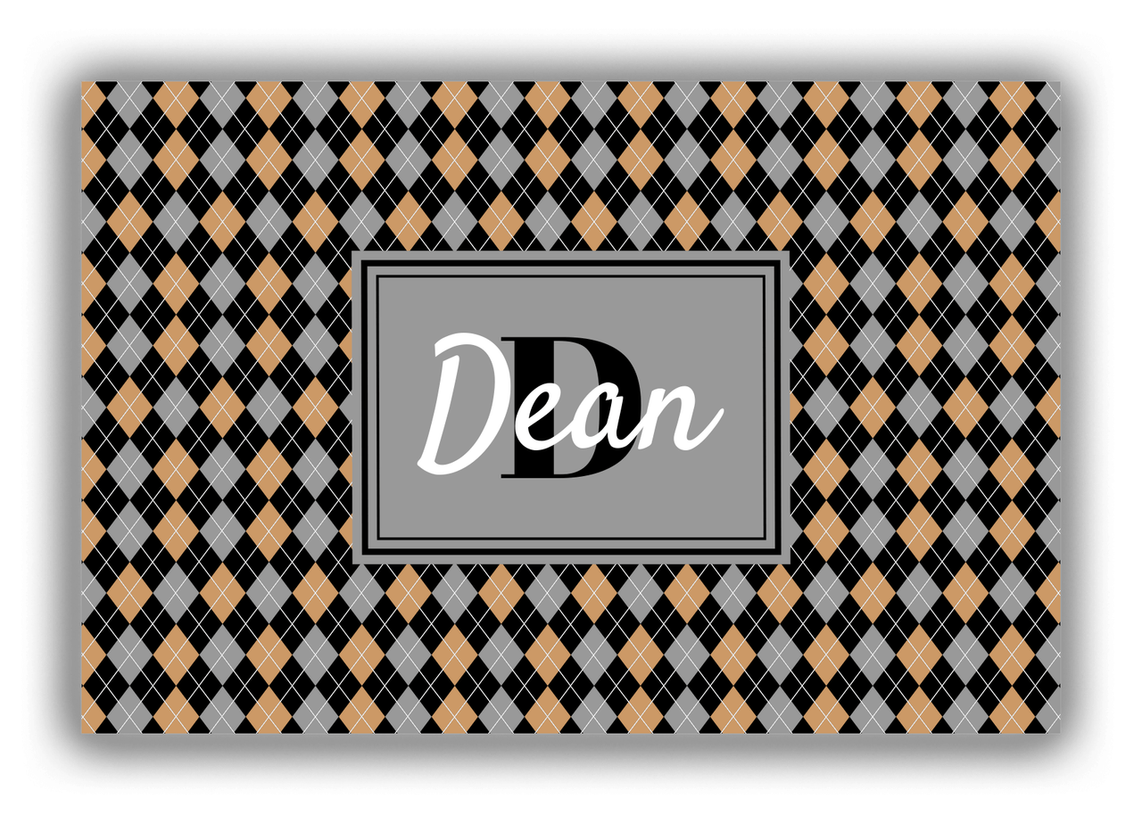 Personalized Argyle Canvas Wrap & Photo Print - Rectangle Nameplate - Front View