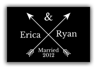 Thumbnail for Personalized Arrows Canvas Wrap & Photo Print - Black and White - Couples Names with Wedding Year - Front View