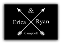 Thumbnail for Personalized Arrows Canvas Wrap & Photo Print - Black and White - Couples Names with Last Name - Front View