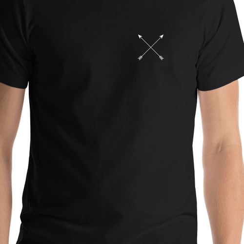Personalized Arrows T-Shirt - Black - Shirt Close-Up View