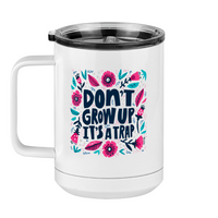Thumbnail for Artsy Flowers Coffee Mug Tumbler with Handle (15 oz) - Don't Grow Up - Left View