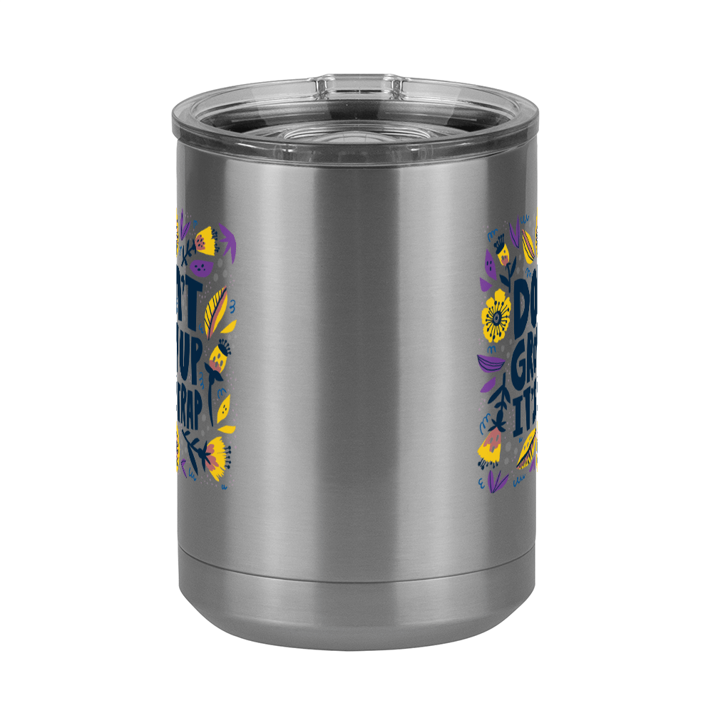 Artsy Flowers Coffee Mug Tumbler with Handle (15 oz) - Don't Grow Up - Front View