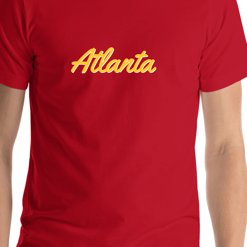 Personalized Atlanta T-Shirt - Red - Shirt Close-Up View