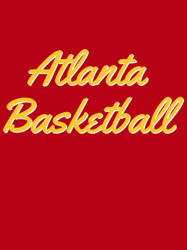 Personalized Atlanta Basketball T-Shirt - Red - Decorate View
