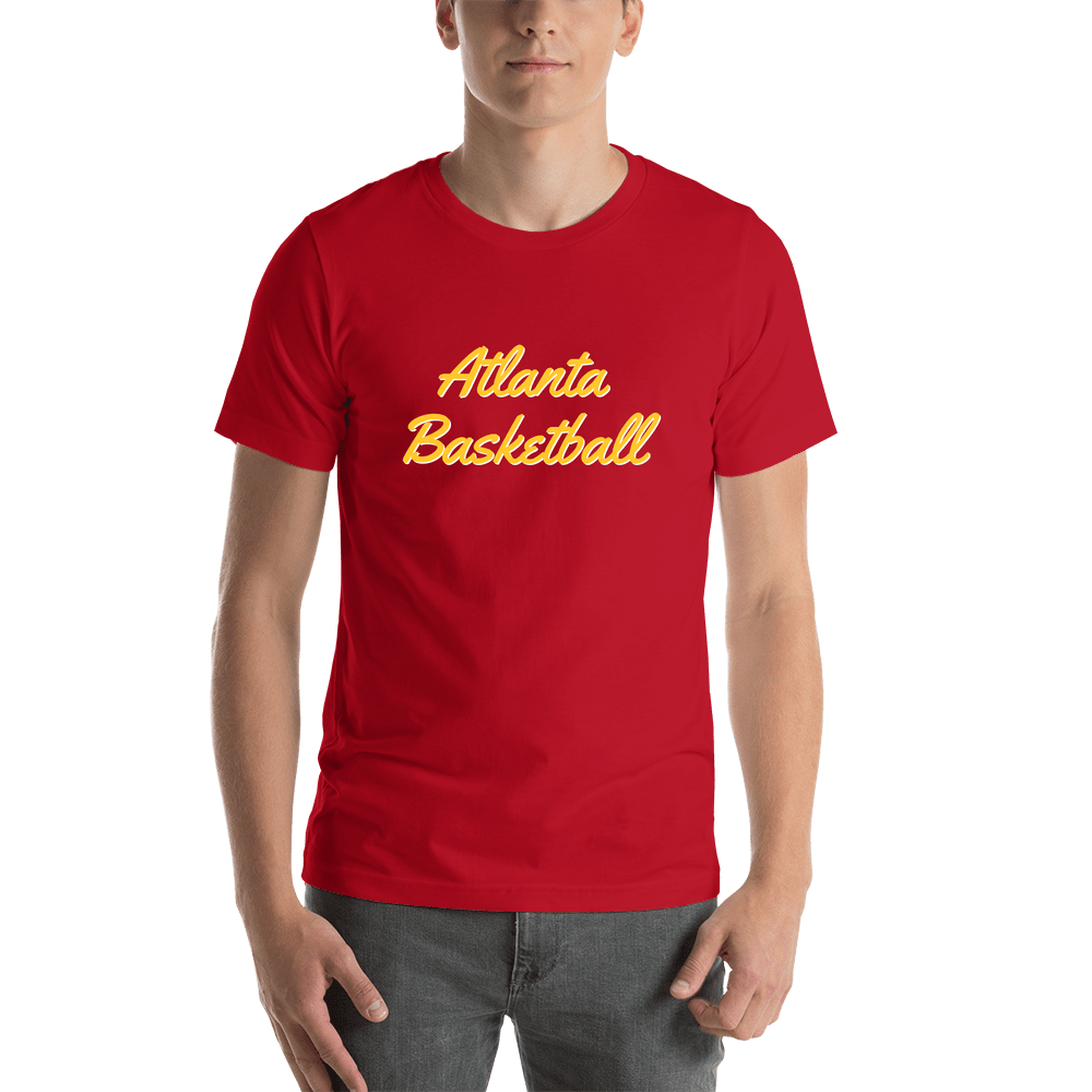 Personalized Atlanta Basketball T-Shirt - Red - Shirt View