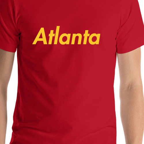 Personalized Atlanta T-Shirt - Red - Shirt Close-Up View