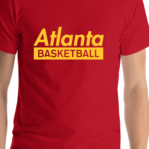 Atlanta Basketball T-Shirt - Red - Shirt Close-Up View