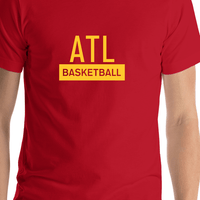 Thumbnail for Atlanta Basketball T-Shirt - Red - Shirt Close-Up View