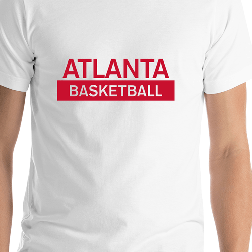 Atlanta Basketball T-Shirt - White - Shirt Close-Up View