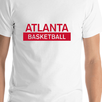 Thumbnail for Atlanta Basketball T-Shirt - White - Shirt Close-Up View
