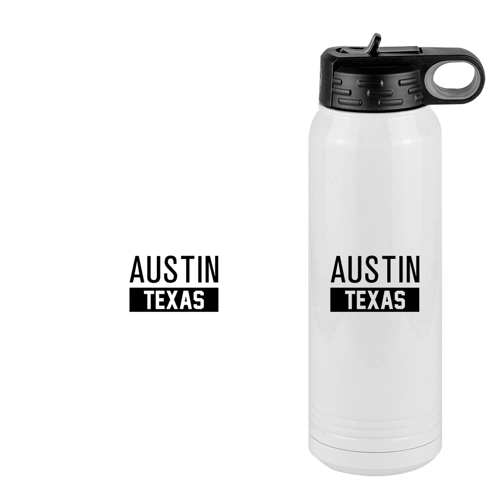Personalized Austin Texas Water Bottle (30 oz) - Design View