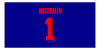 Thumbnail for Personalized Australia Jersey Number Beach Towel - Blue - Front View