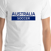 Thumbnail for Australia Soccer T-Shirt - White - Shirt Close-Up View
