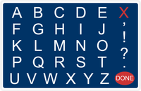 Thumbnail for Personalized Autism Non-Speaking Letter Board Placemat - Blue Background -  View
