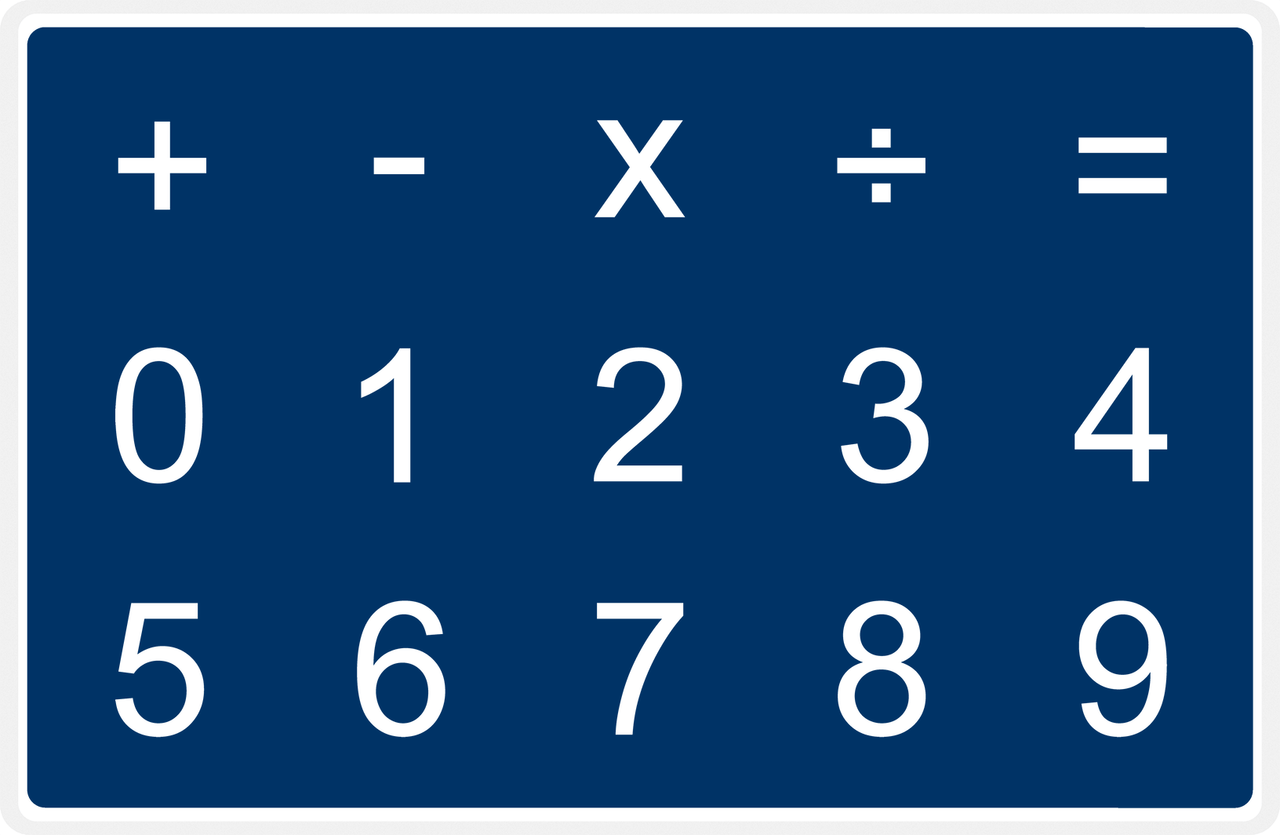 Personalized Autism Non-Speaking Numbers Board Placemat - Blue Background -  View
