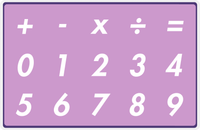 Thumbnail for Personalized Autism Non-Speaking Numbers Board Placemat - Purple Background -  View