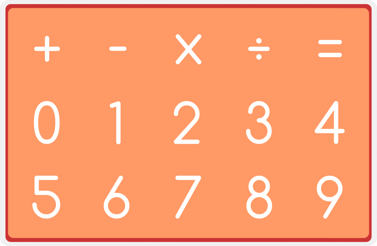 Personalized Autism Non-Speaking Numbers Board Placemat - Orange Background -  View