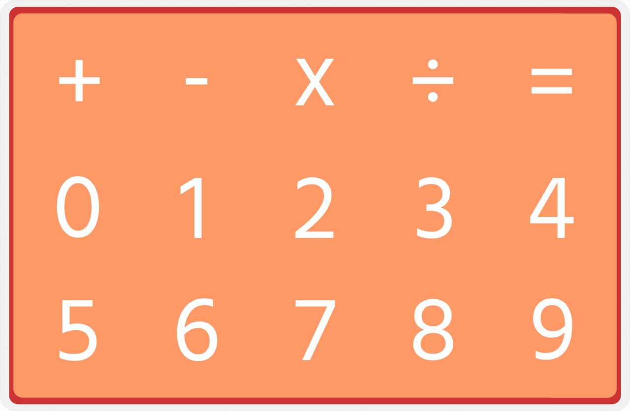 Personalized Autism Non-Speaking Numbers Board Placemat - Orange Background -  View