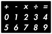 Thumbnail for Personalized Autism Non-Speaking Numbers Board Placemat - Black Background -  View