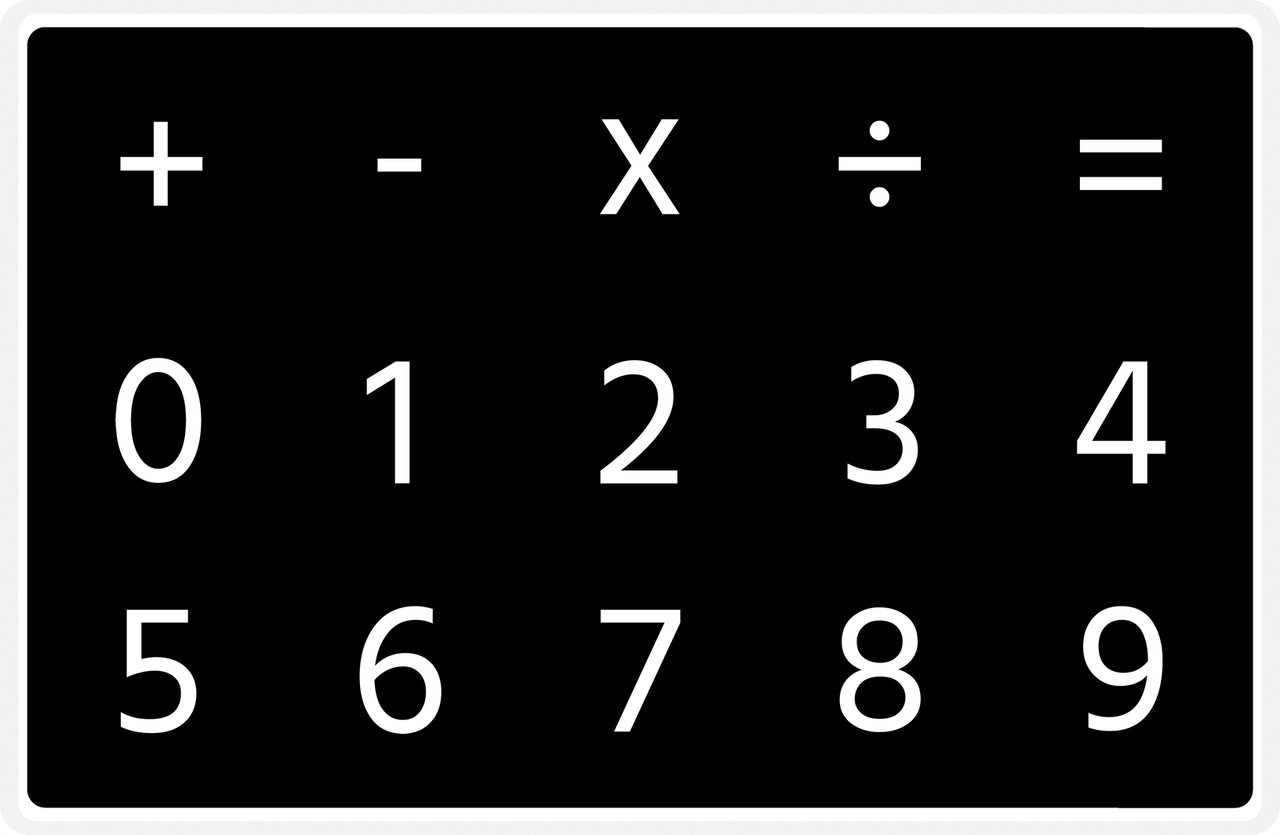 Personalized Autism Non-Speaking Numbers Board Placemat - Black Background -  View