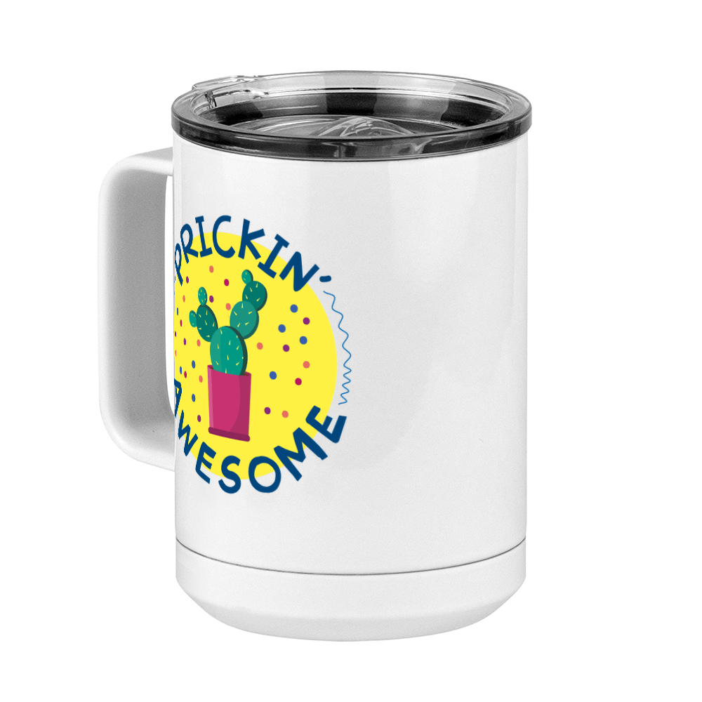 Awesome Cactus Coffee Mug Tumbler with Handle (15 oz) - Front Left View