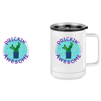 Thumbnail for Awesome Cactus Coffee Mug Tumbler with Handle (15 oz) - Design View