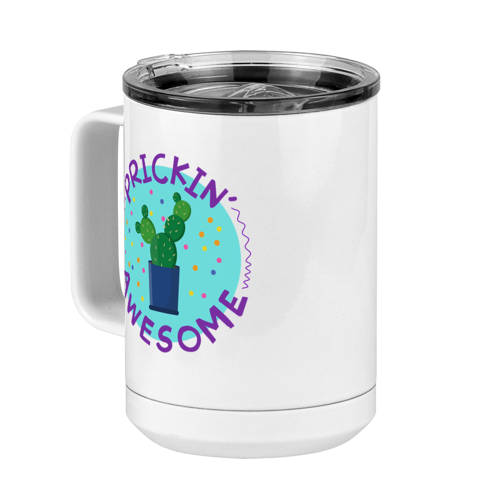 Awesome Cactus Coffee Mug Tumbler with Handle (15 oz) - Front Left View