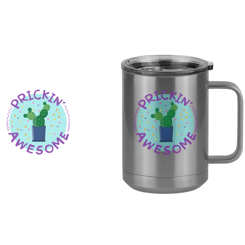 Awesome Cactus Coffee Mug Tumbler with Handle (15 oz) - Design View
