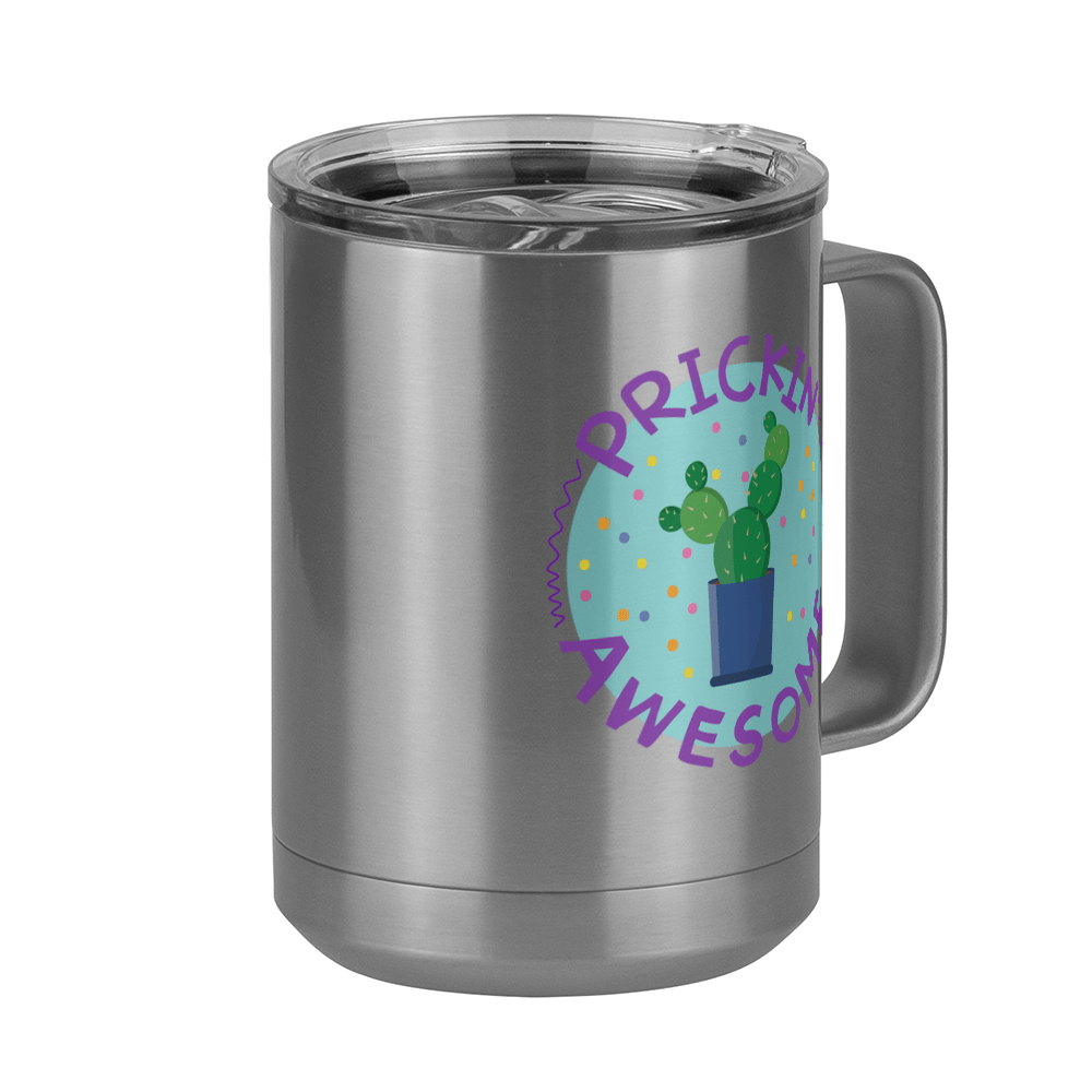 Awesome Cactus Coffee Mug Tumbler with Handle (15 oz) - Front Right View
