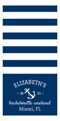 Thumbnail for Personalized Bachelorette Weekend Beach Towel - Anchor - Front View