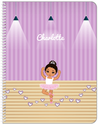 Thumbnail for Personalized Ballerina Notebook I - Studio Hearts - Black Ballerina II - Front View