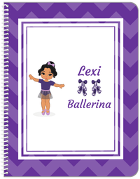 Thumbnail for Personalized Ballerina Notebook V - Chevron - Black Ballerina II - Front View