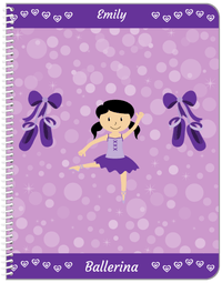 Thumbnail for Personalized Ballerina Notebook VIII - Hearts Dance - Asian Ballerina - Front View