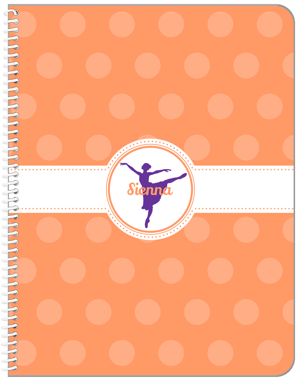 Personalized Ballerina Notebook IX - Silhouette I - Front View