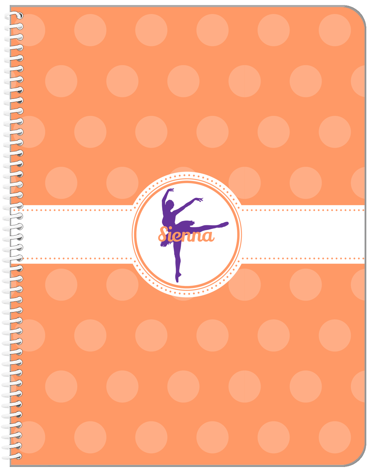 Personalized Ballerina Notebook IX - Silhouette III - Front View