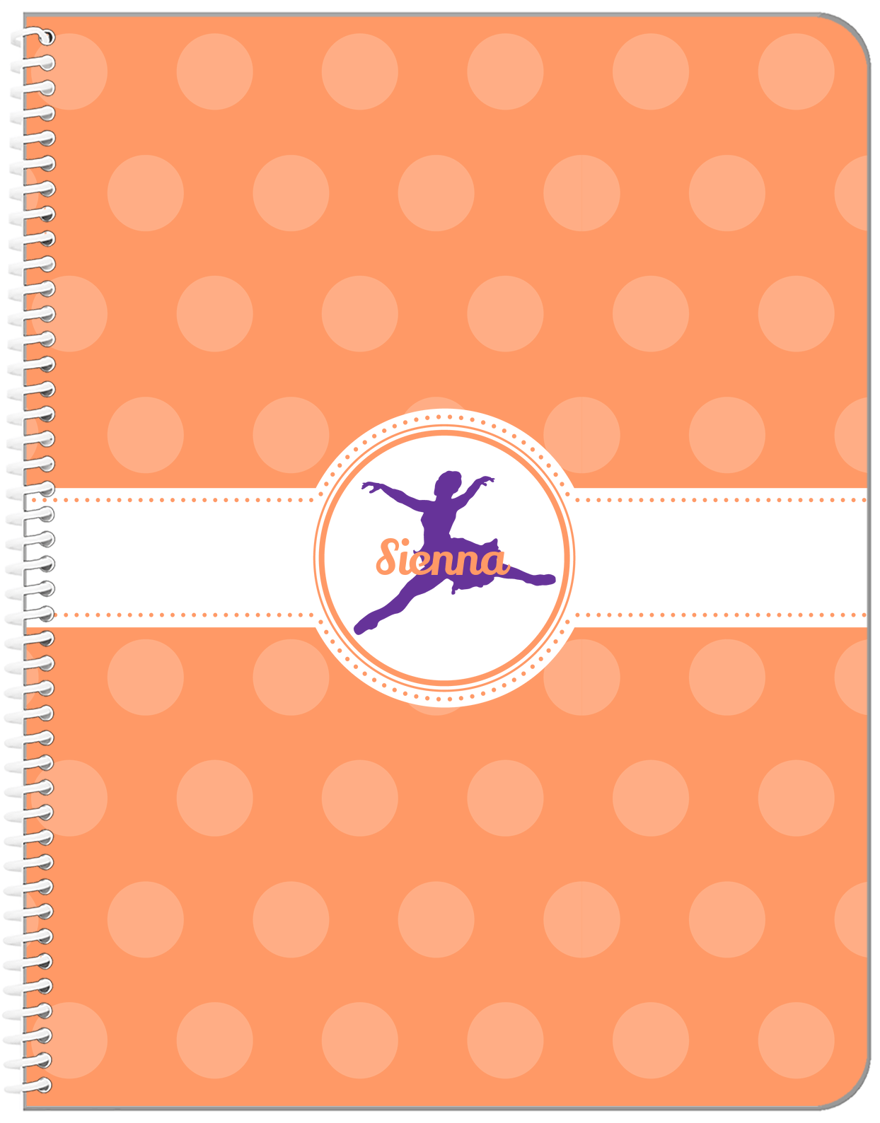 Personalized Ballerina Notebook IX - Silhouette IV - Front View