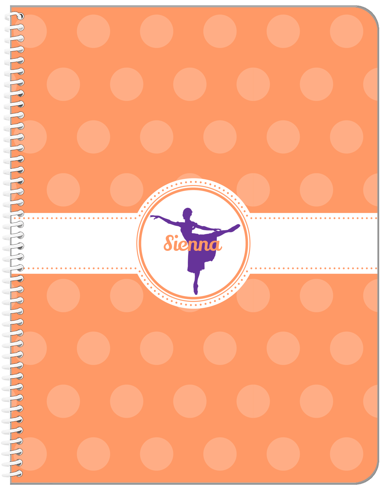 Personalized Ballerina Notebook IX - Silhouette V - Front View