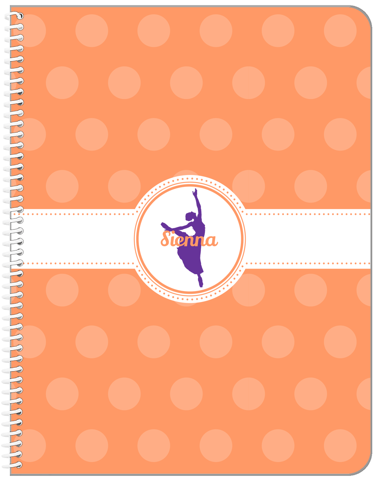 Personalized Ballerina Notebook IX - Silhouette VII - Front View