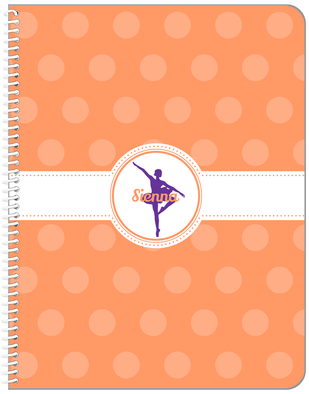 Personalized Ballerina Notebook IX - Silhouette VIII - Front View
