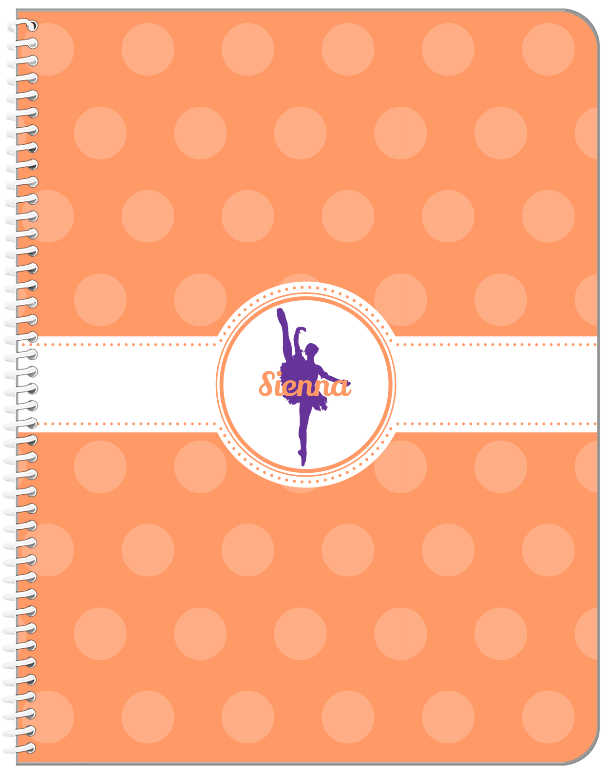 Personalized Ballerina Notebook IX - Silhouette IX - Front View