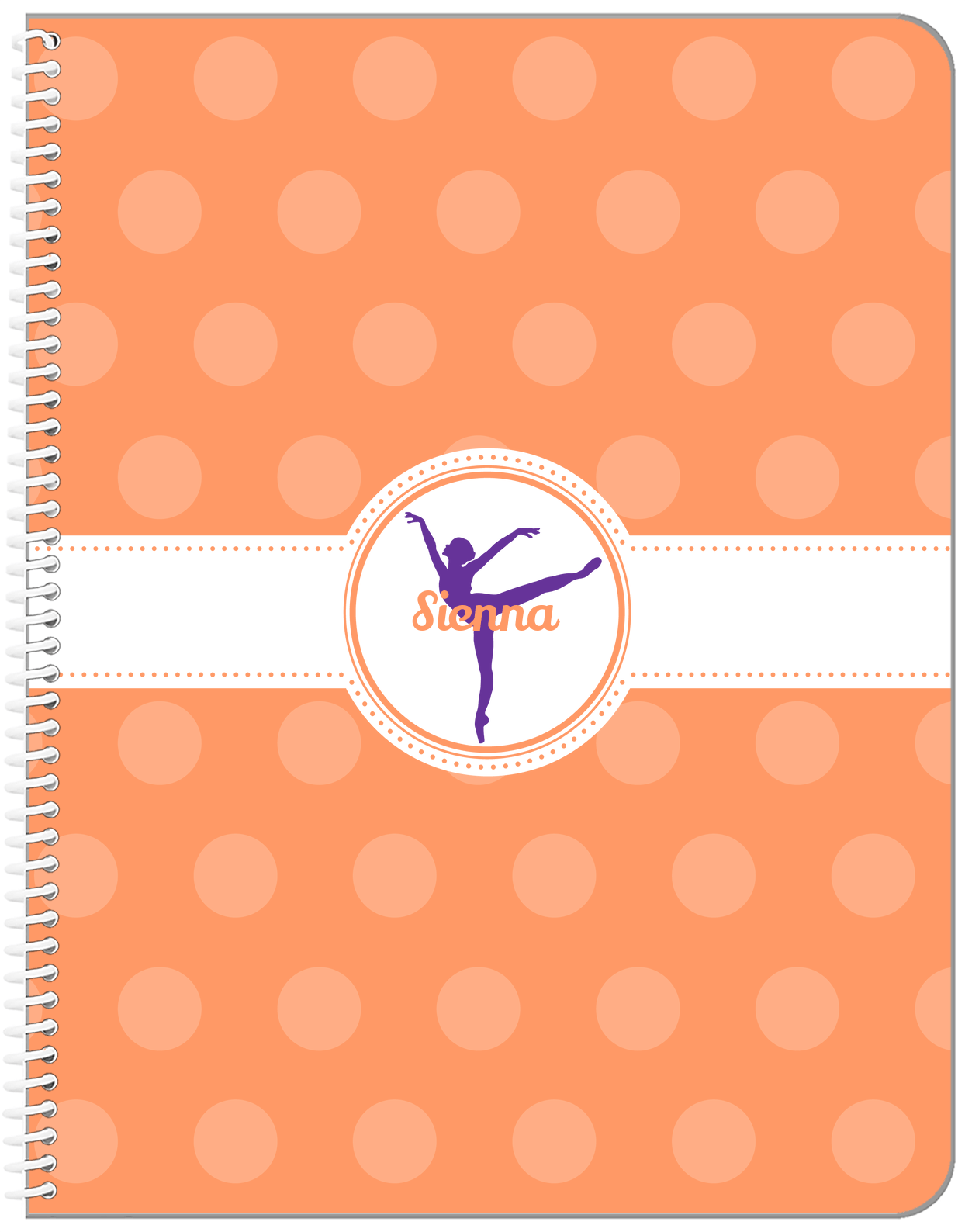 Personalized Ballerina Notebook IX - Silhouette X - Front View