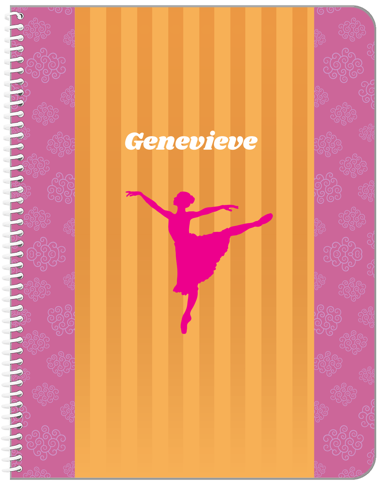 Personalized Ballerina Notebook X - Silhouette I - Front View