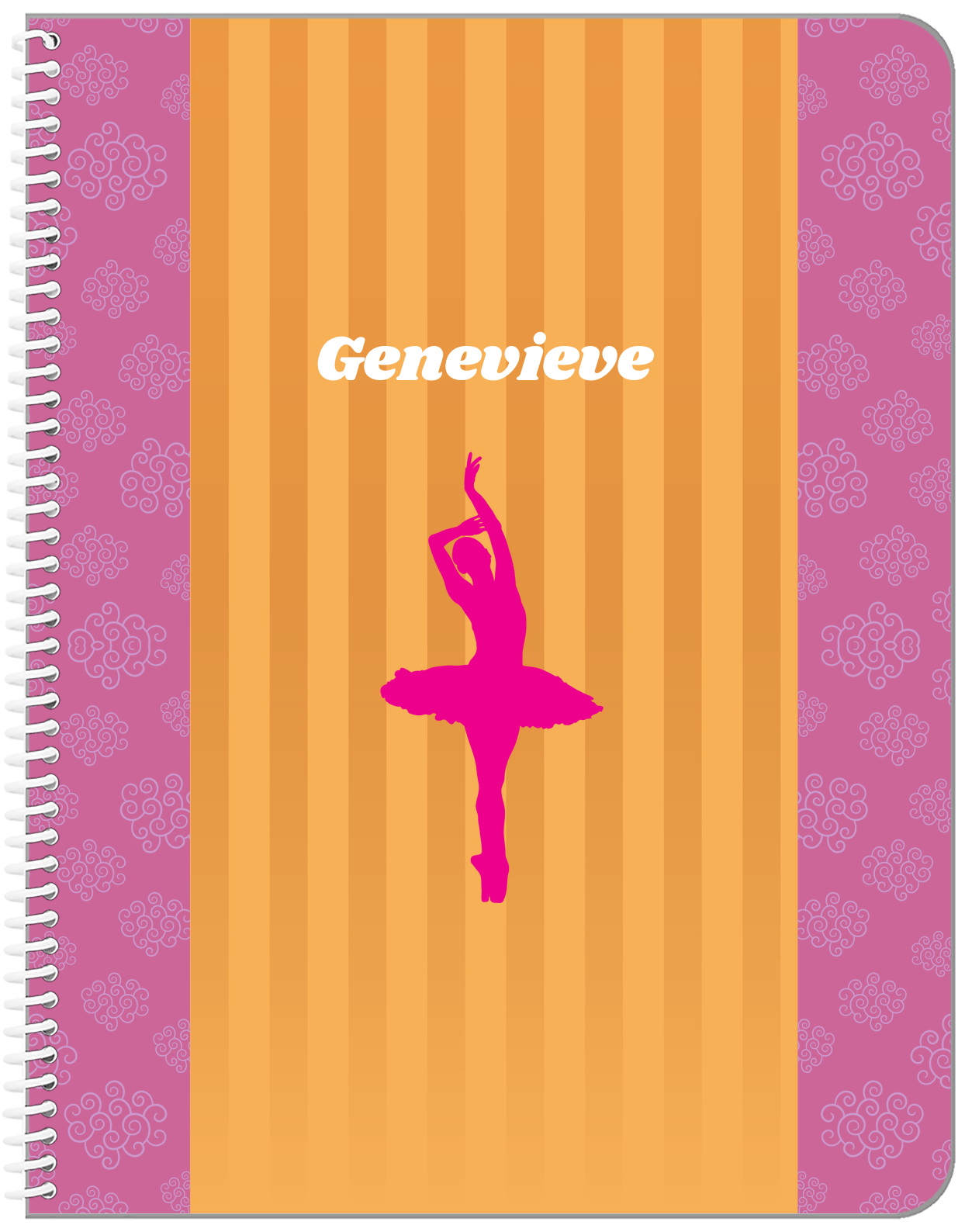 Personalized Ballerina Notebook X - Silhouette II - Front View