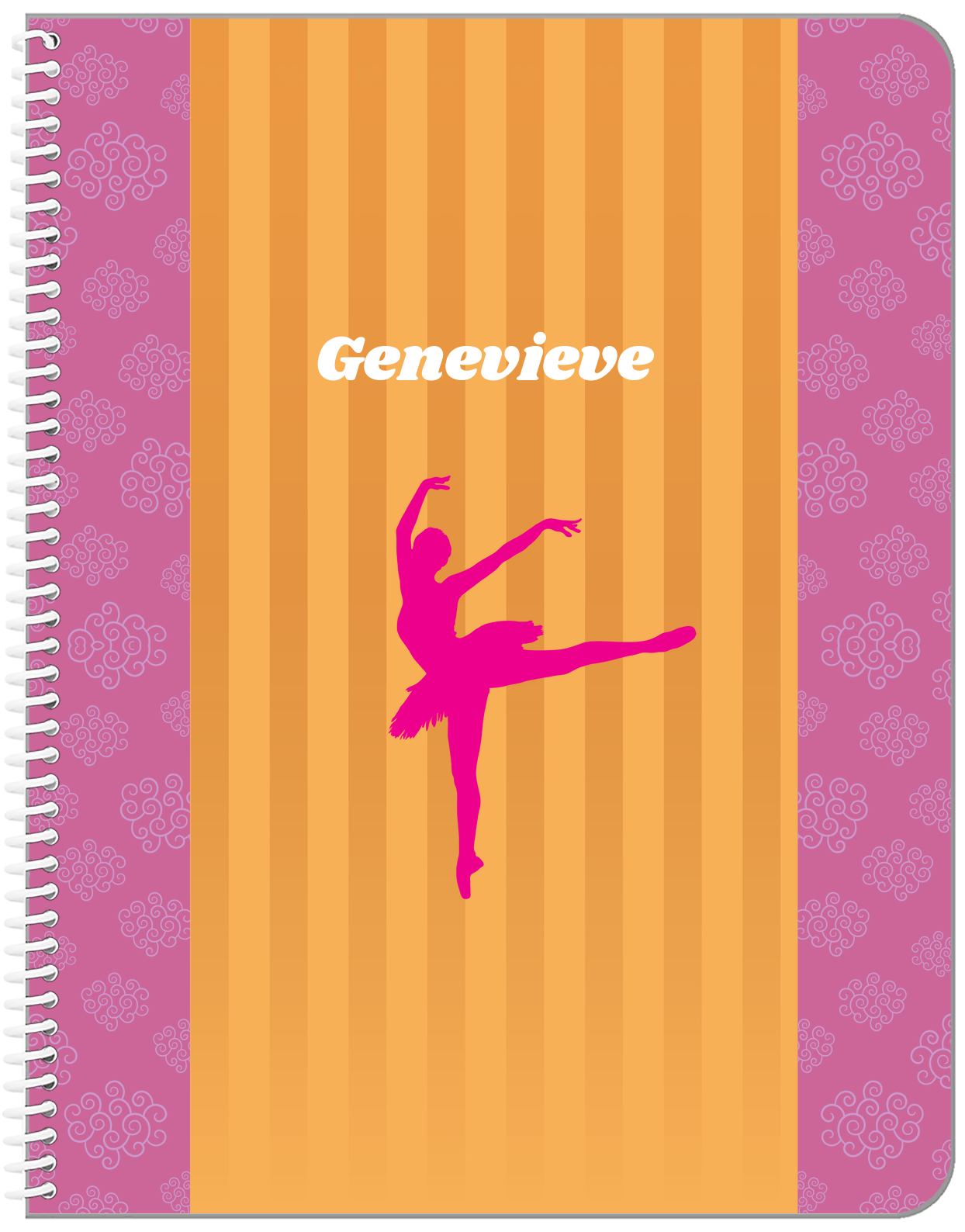 Personalized Ballerina Notebook X - Silhouette III - Front View